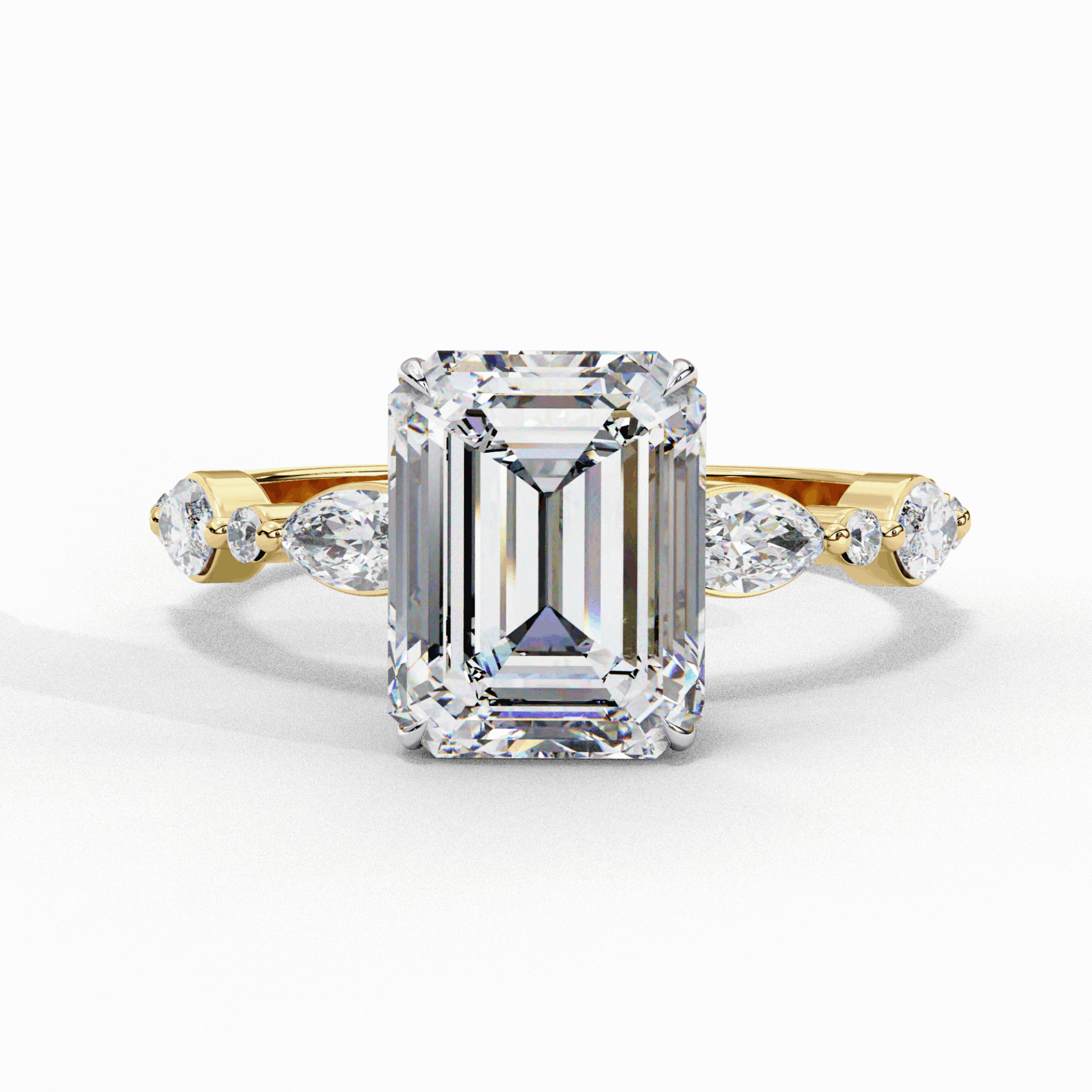 2.5 Carat Emerald Endless Love Solitaire Ring in Moissanite | House of Estara