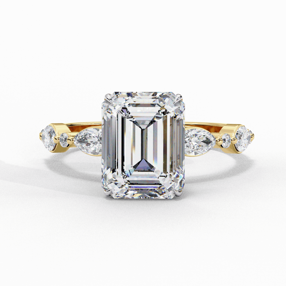 2.5 Carat Emerald Endless Love Solitaire Ring in Moissanite | House of Estara