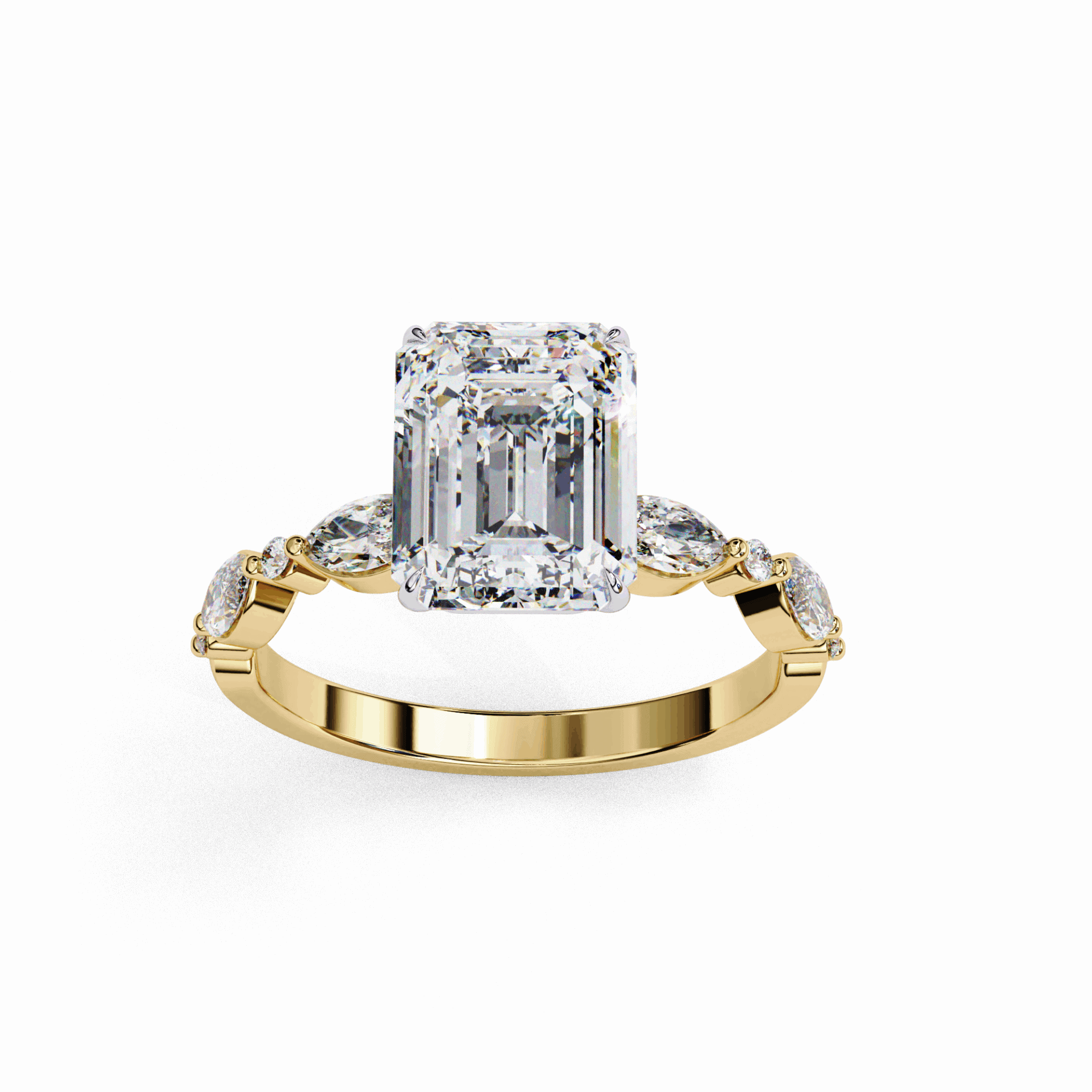 2.5 Carat Emerald Endless Love Solitaire Ring in Moissanite | House of Estara