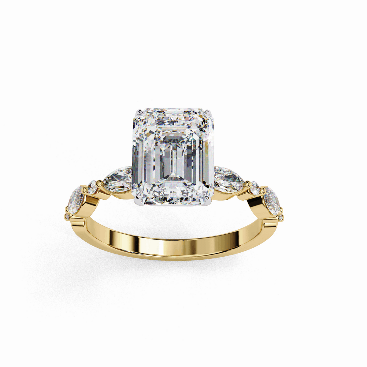 2.5 Carat Emerald Endless Love Solitaire Ring in Moissanite | House of Estara