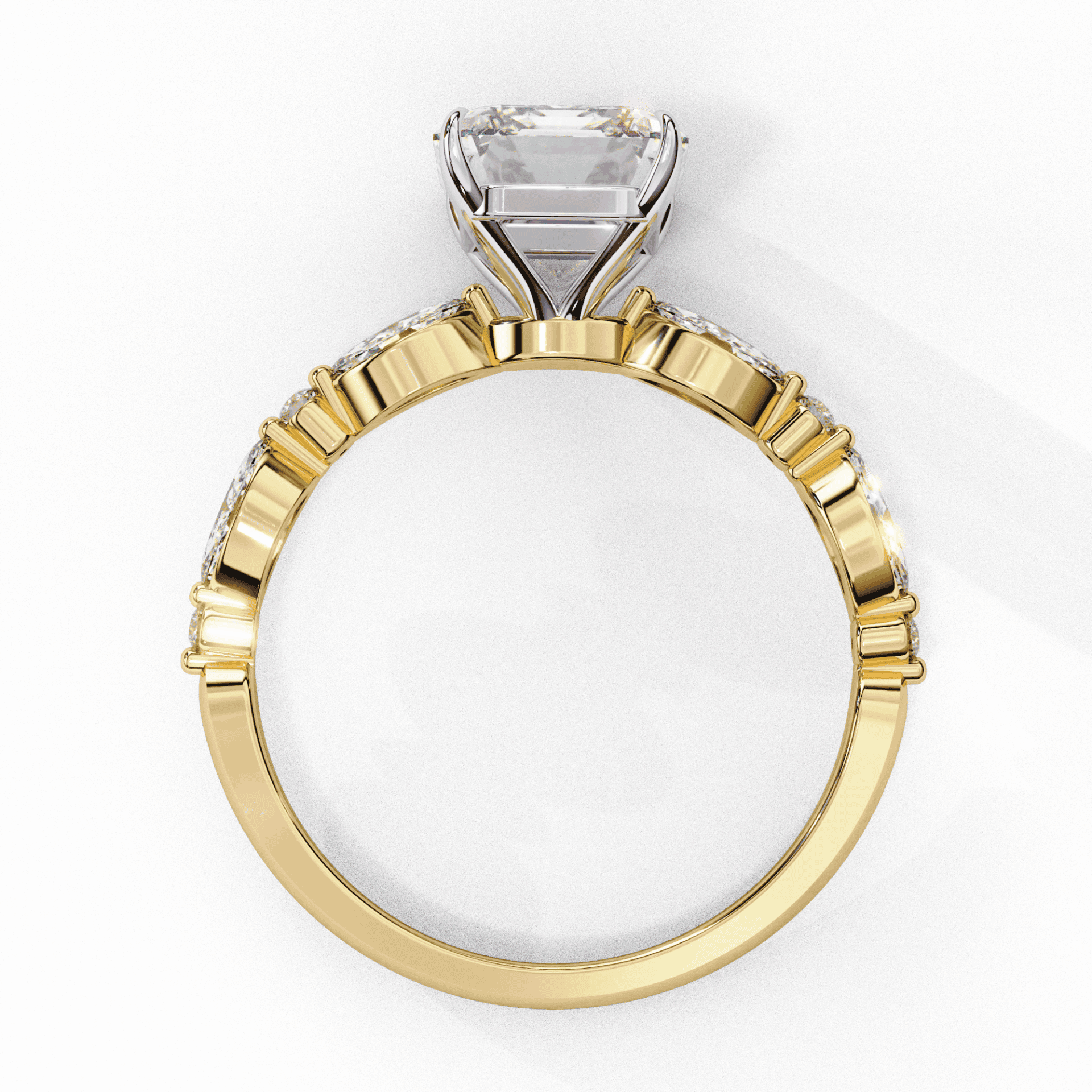 2.5 Carat Emerald Endless Love Solitaire Ring in Moissanite | House of Estara