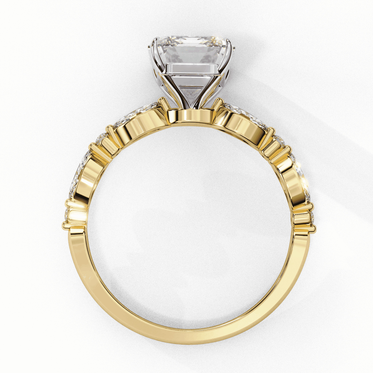 2.5 Carat Emerald Endless Love Solitaire Ring in Moissanite | House of Estara