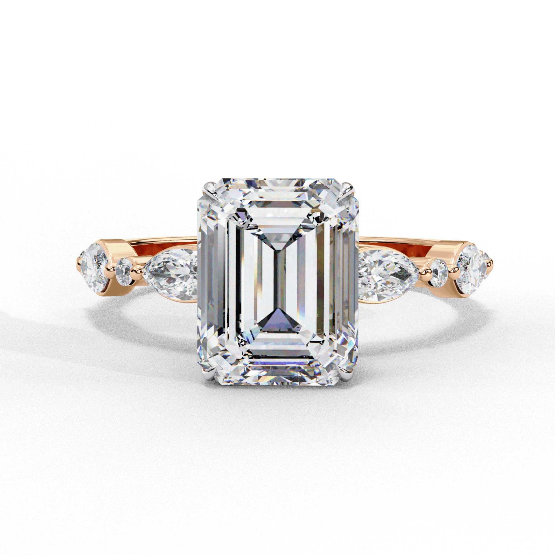 2.5 Carat Emerald Endless Love Solitaire Ring in Moissanite | House of Estara