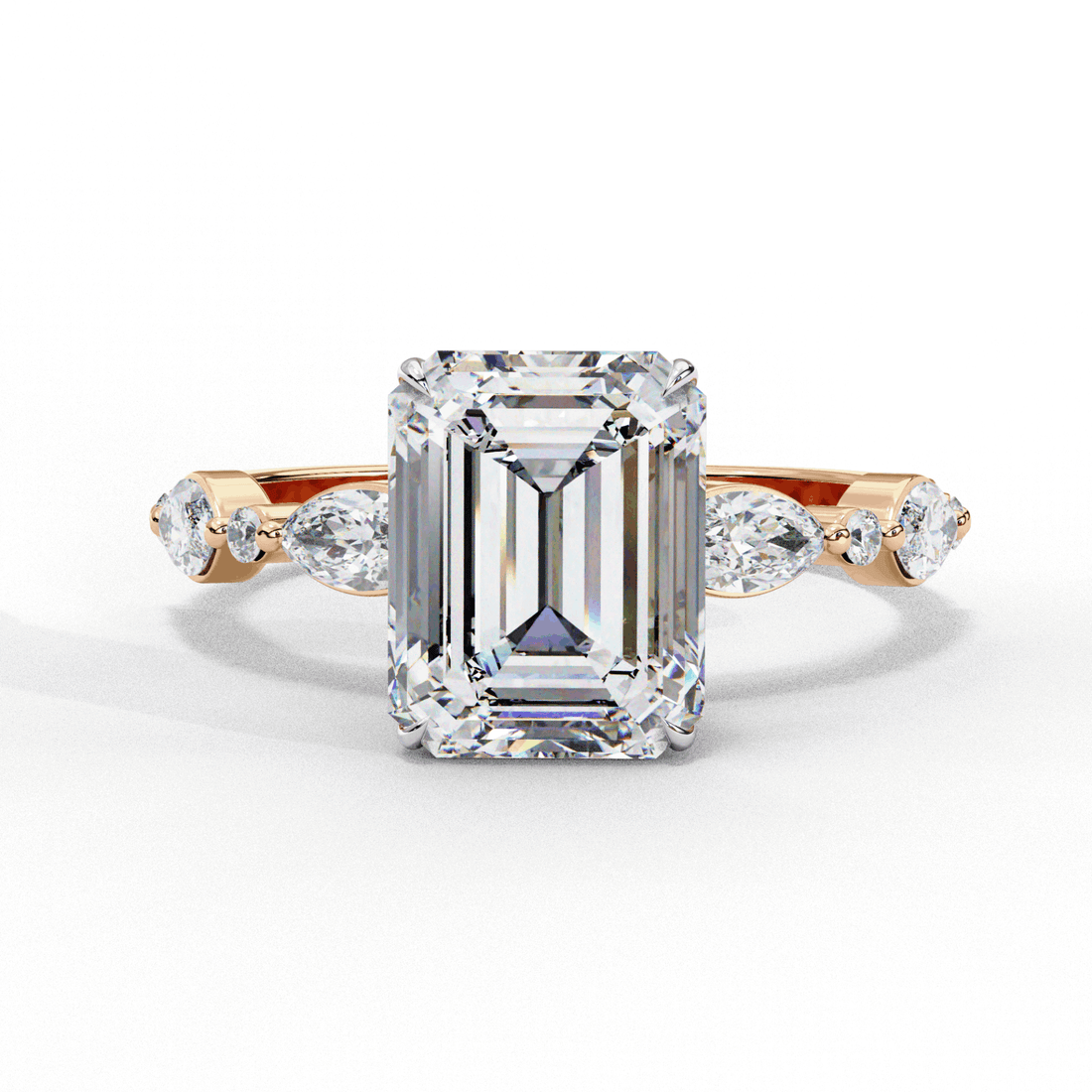2.5 Carat Emerald Endless Love Solitaire Ring in Moissanite | House of Estara