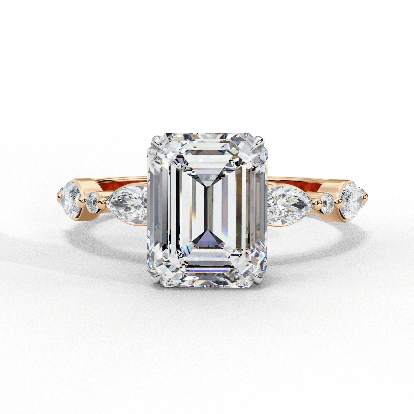 2.5 Carat Emerald Endless Love Solitaire Ring in Moissanite | House of Estara