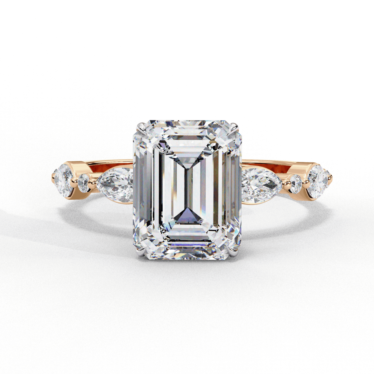 2.5 Carat Emerald Endless Love Solitaire Ring in Moissanite | House of Estara