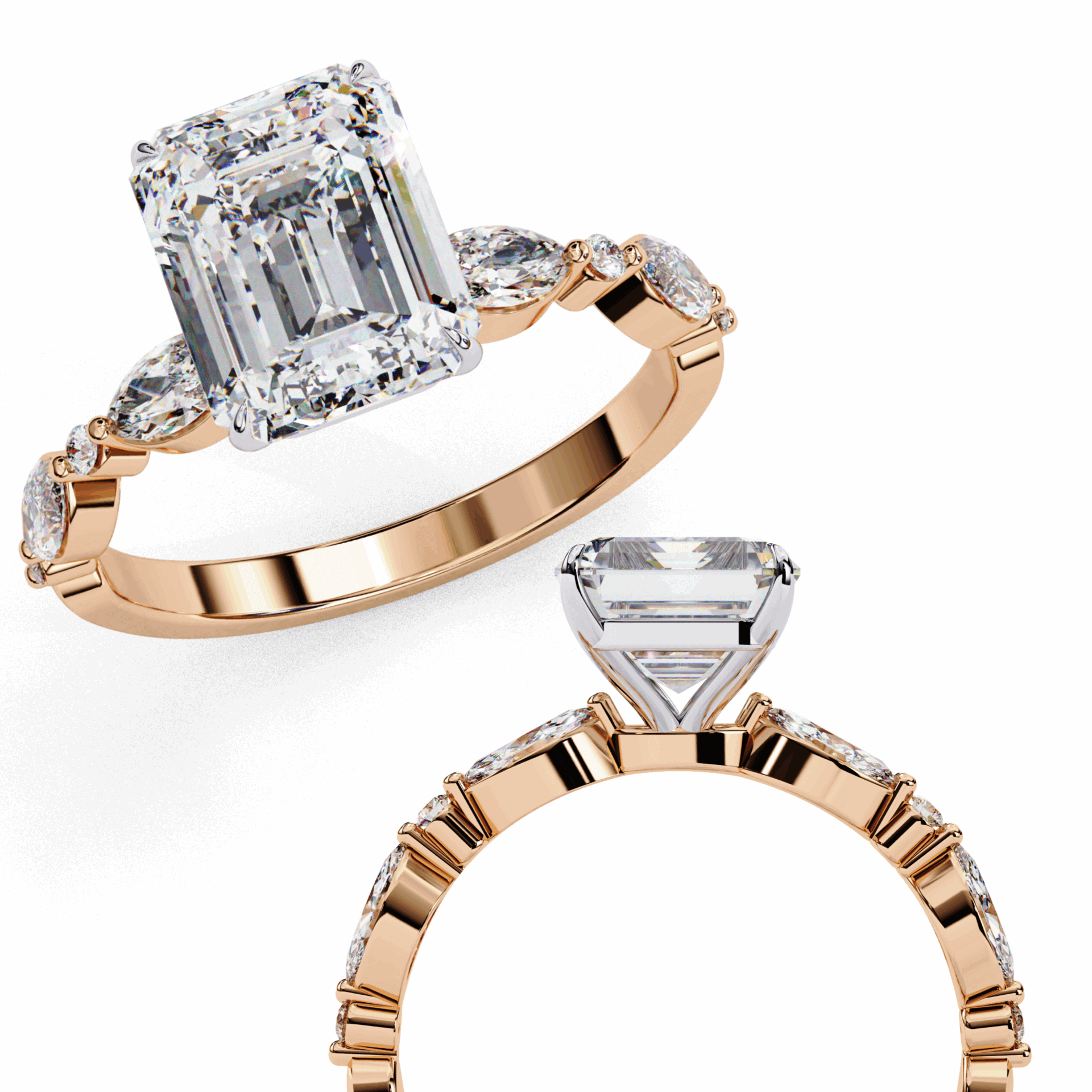 2.5 Carat Emerald Endless Love Solitaire Ring in Moissanite | House of Estara