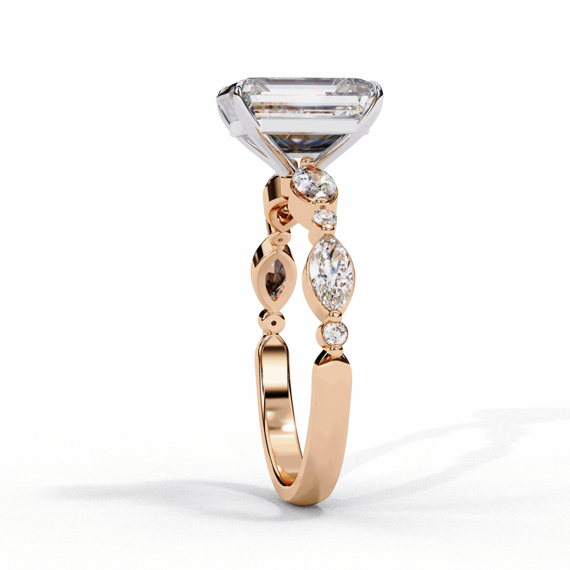 2.5 Carat Emerald Endless Love Solitaire Ring in Moissanite | House of Estara