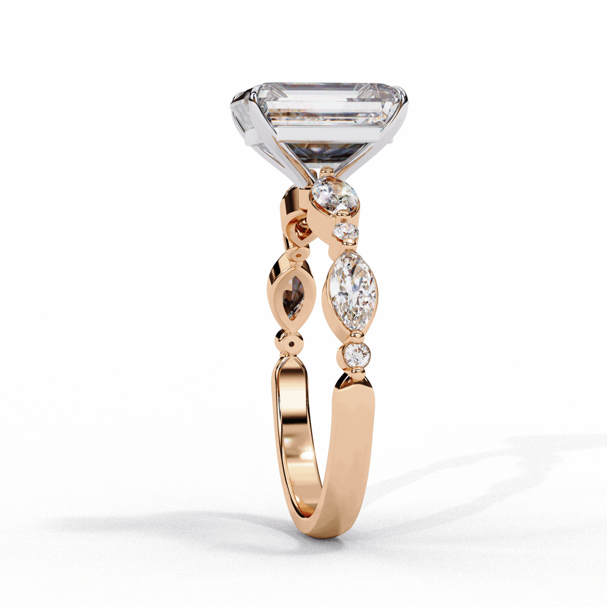 2.5 Carat Emerald Endless Love Solitaire Ring in Moissanite | House of Estara
