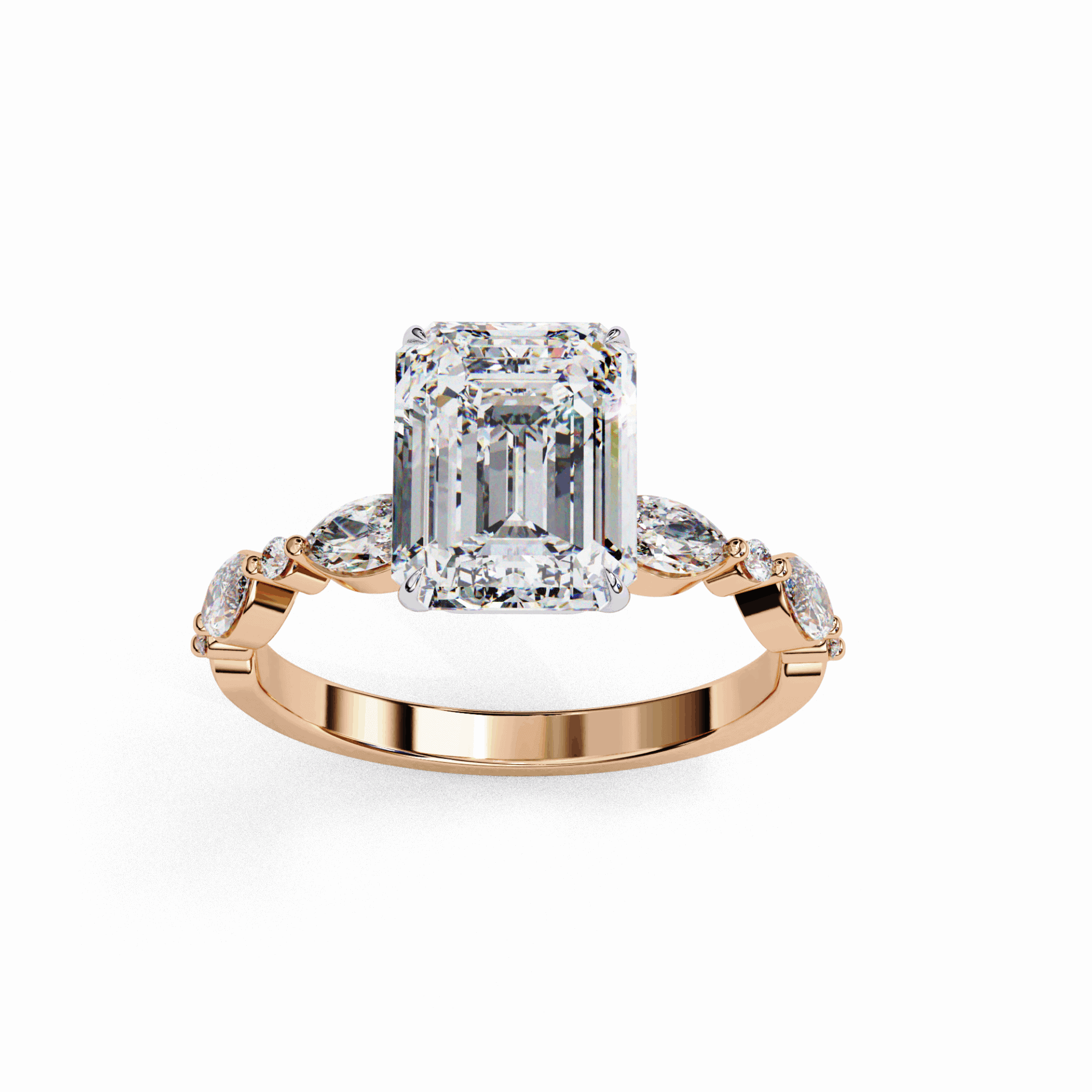 2.5 Carat Emerald Endless Love Solitaire Ring in Moissanite | House of Estara