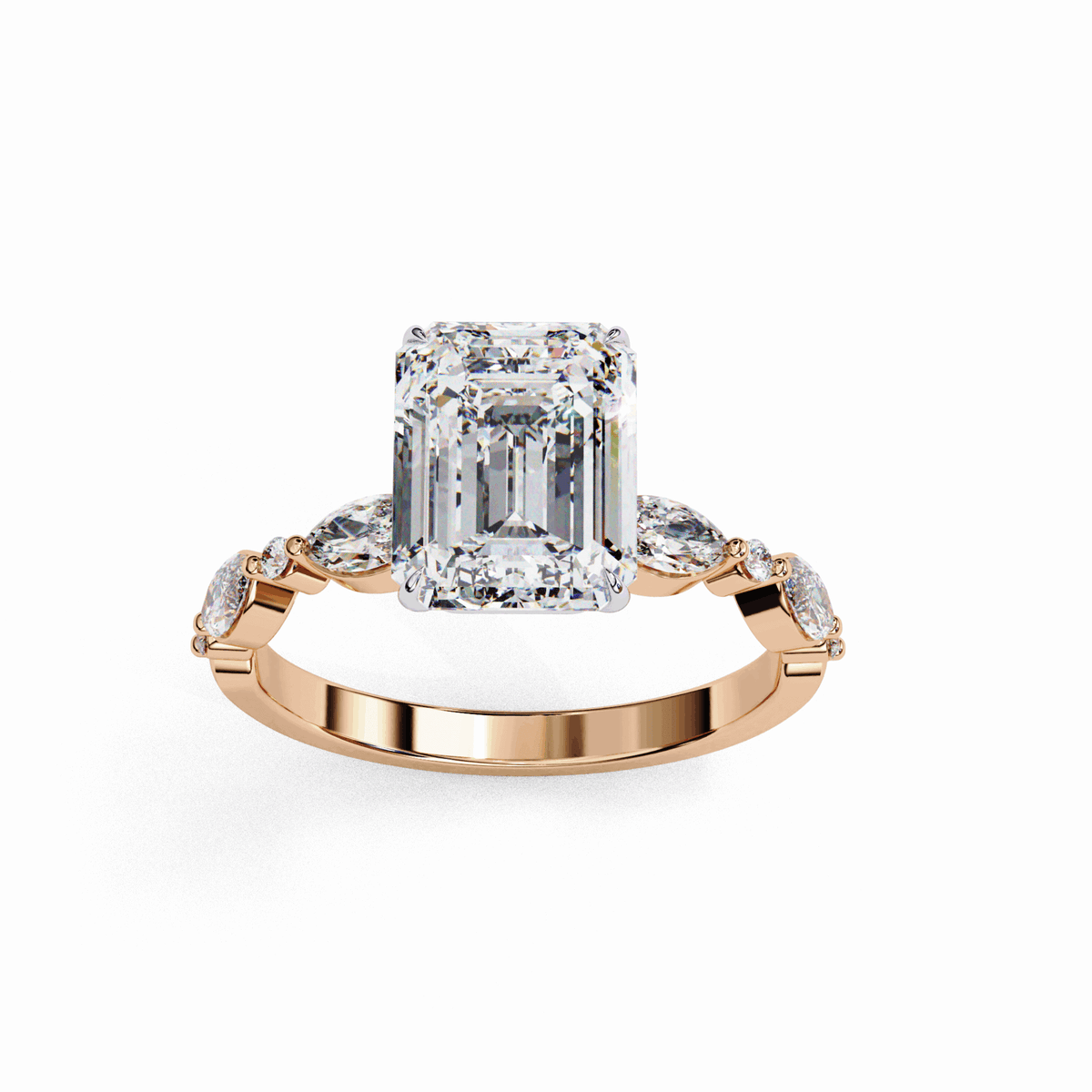 2.5 Carat Emerald Endless Love Solitaire Ring in Moissanite | House of Estara