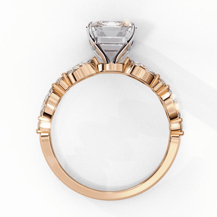 2.5 Carat Emerald Endless Love Solitaire Ring in Moissanite | House of Estara