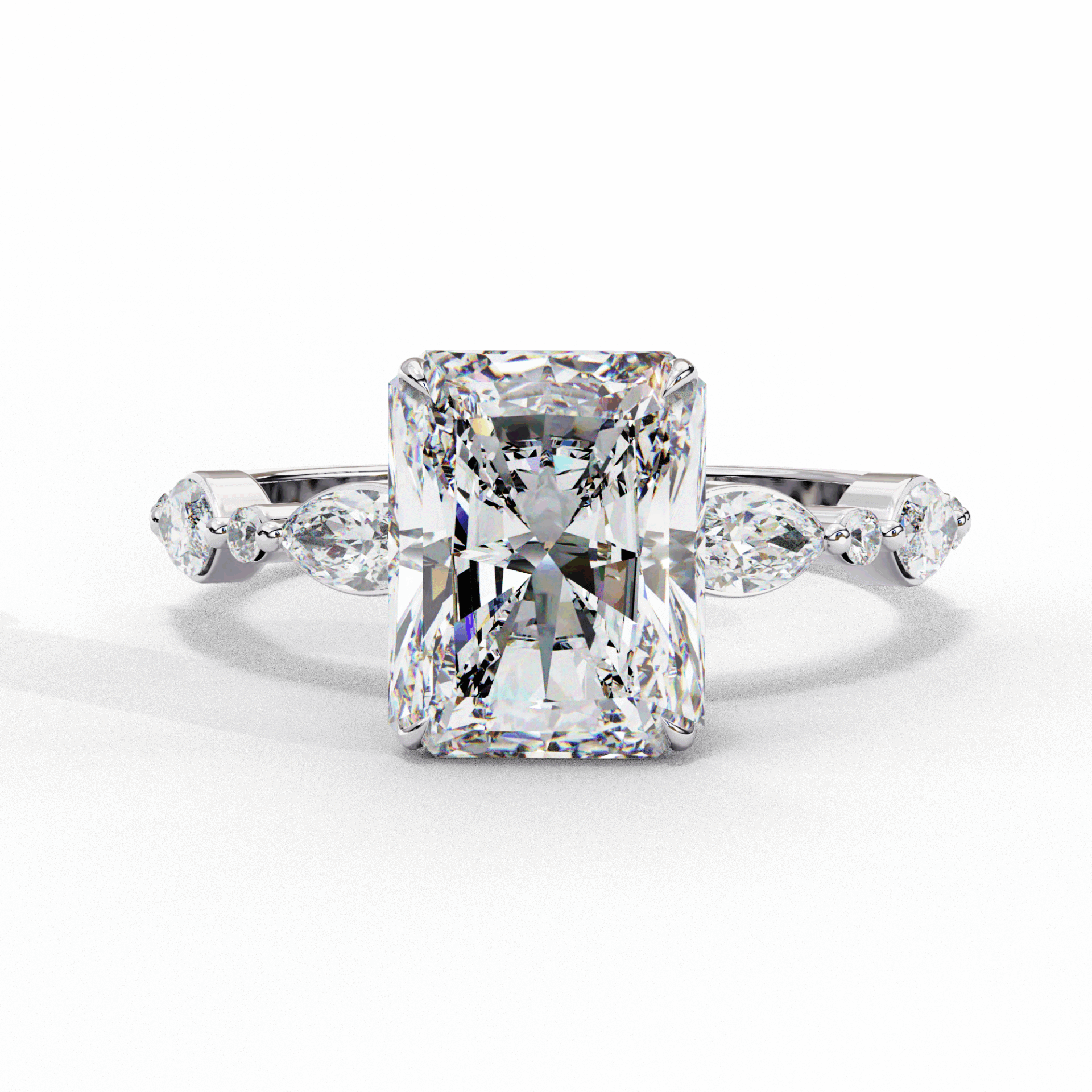 3 Carat Radiant Endless Love Solitaire Ring in Moissanite | House of Estara