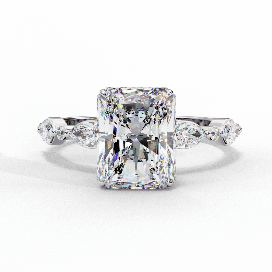 3 Carat Radiant Endless Love Solitaire Ring in Moissanite | House of Estara