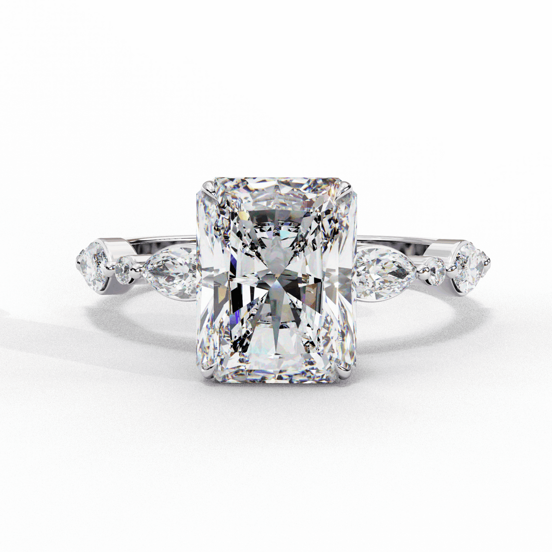 3 Carat Radiant Endless Love Solitaire Ring in Moissanite | House of Estara