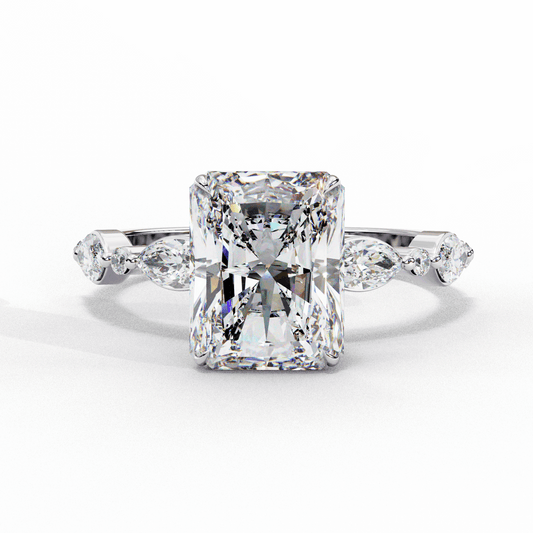 3 Carat Radiant Endless Love Solitaire Ring in Moissanite | House of Estara