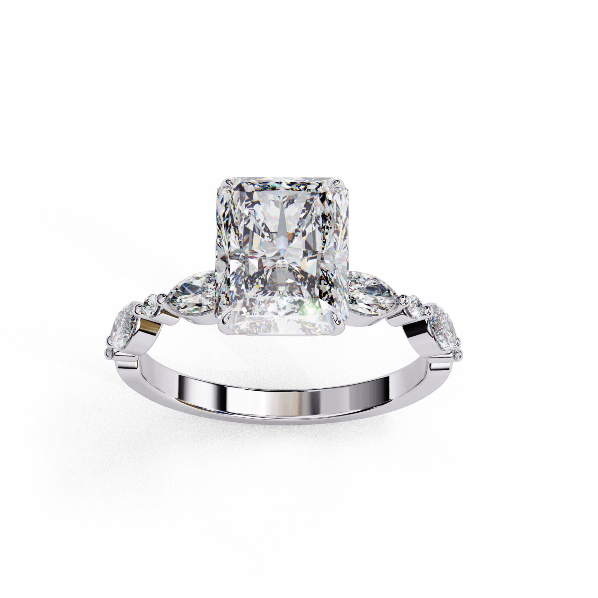 3 Carat Radiant Endless Love Solitaire Ring in Moissanite | House of Estara