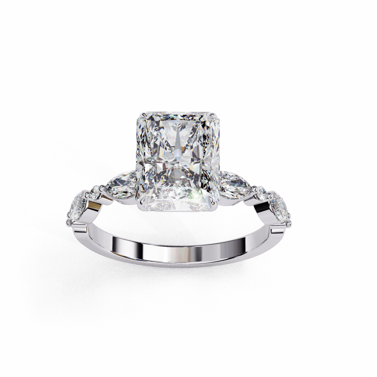 3 Carat Radiant Endless Love Solitaire Ring in Moissanite | House of Estara