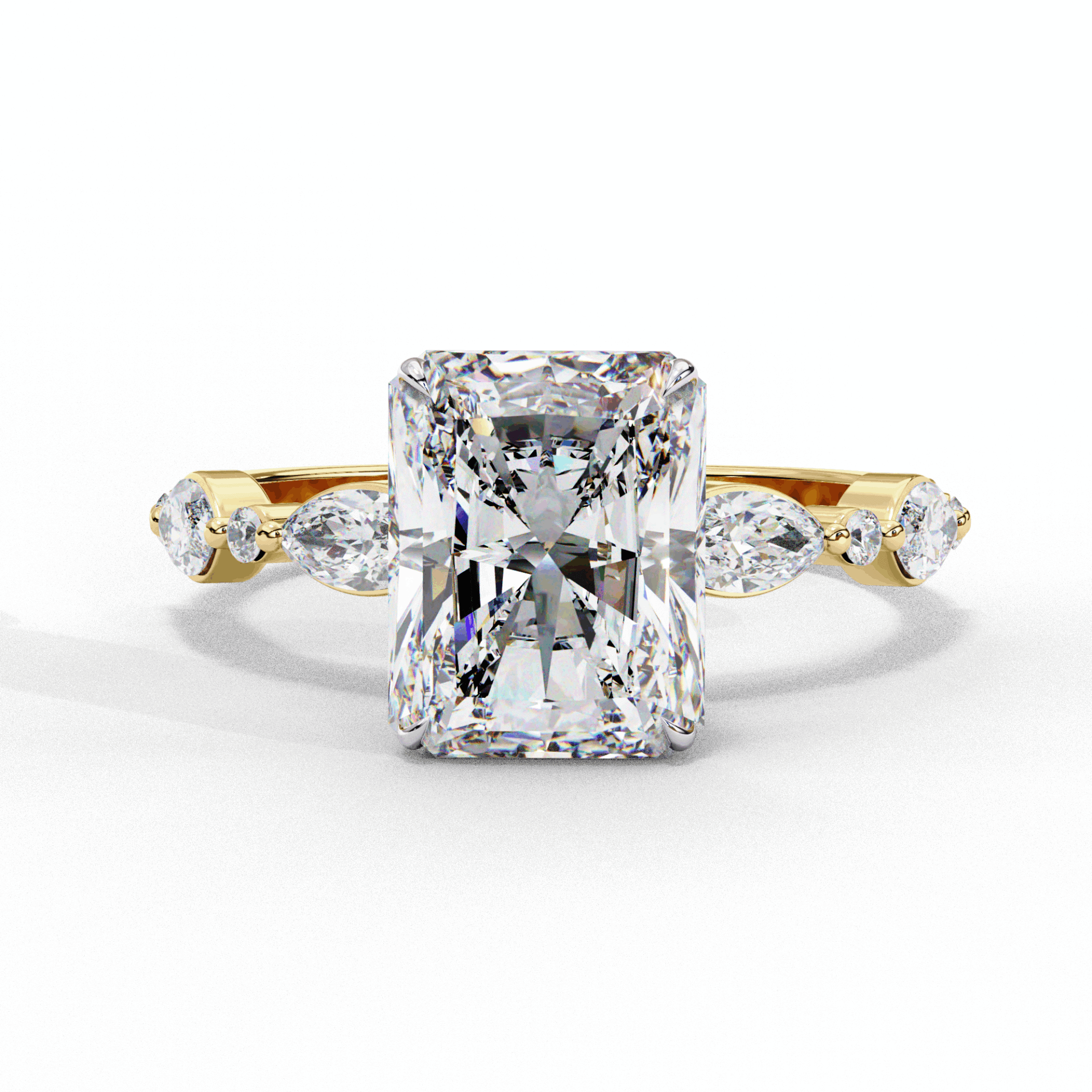 3 Carat Radiant Endless Love Solitaire Ring in Moissanite | House of Estara