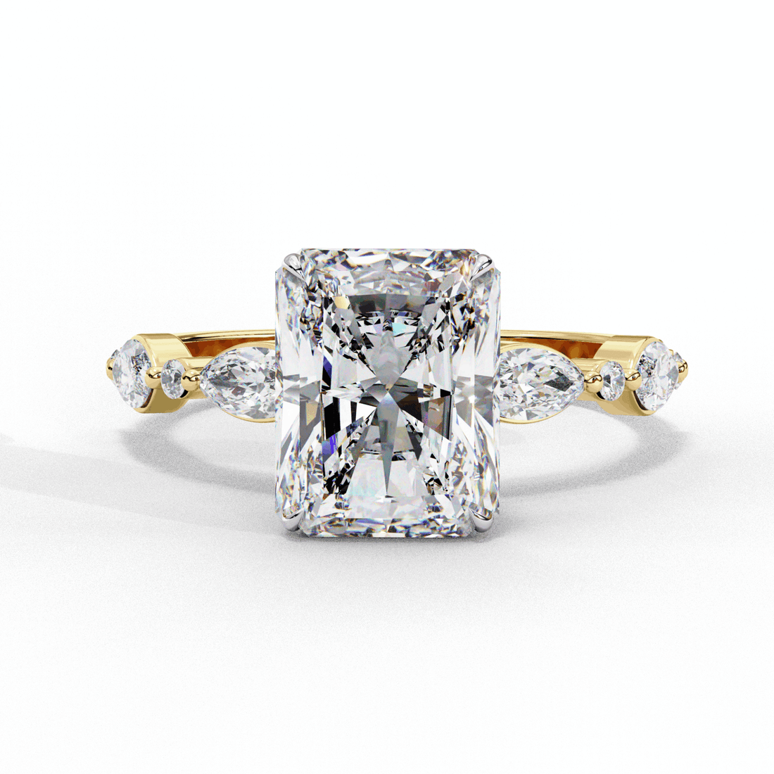 3 Carat Radiant Endless Love Solitaire Ring in Moissanite | House of Estara