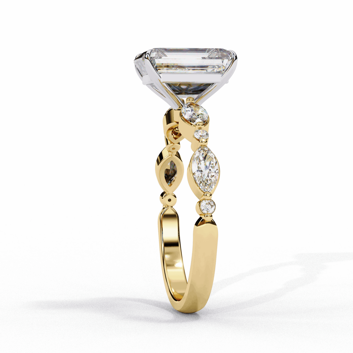3 Carat Radiant Endless Love Solitaire Ring in Moissanite | House of Estara