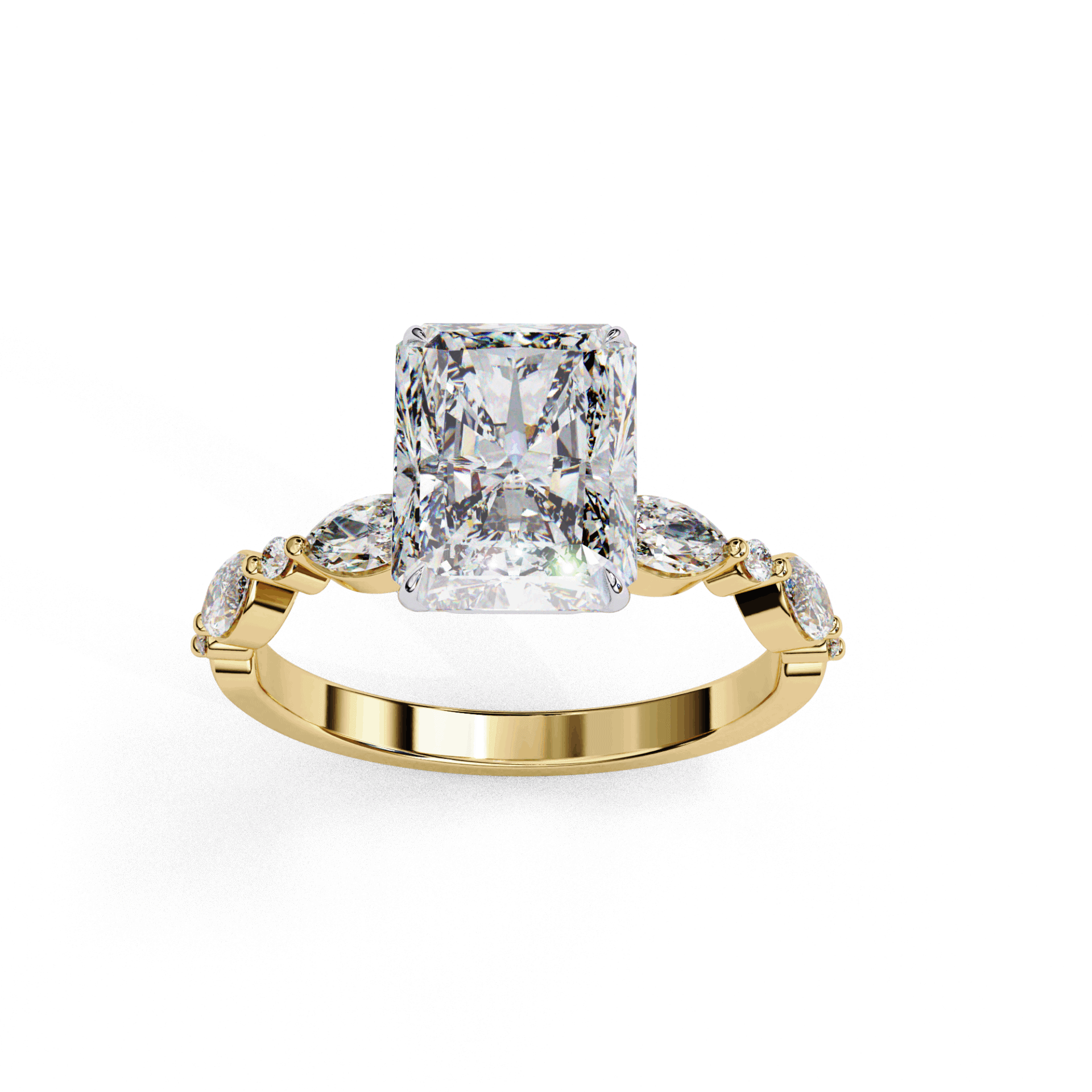 3 Carat Radiant Endless Love Solitaire Ring in Moissanite | House of Estara
