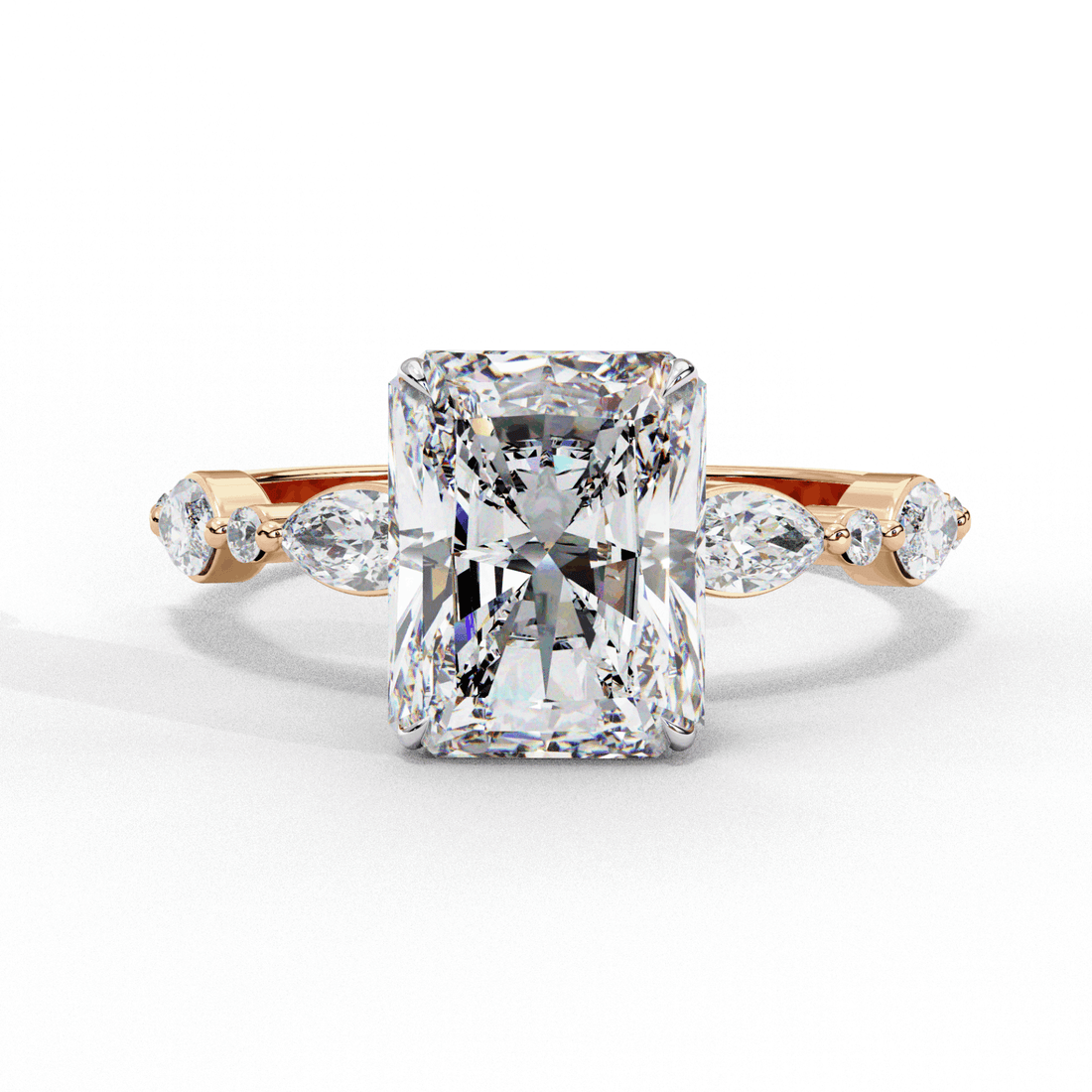 3 Carat Radiant Endless Love Solitaire Ring in Moissanite | House of Estara