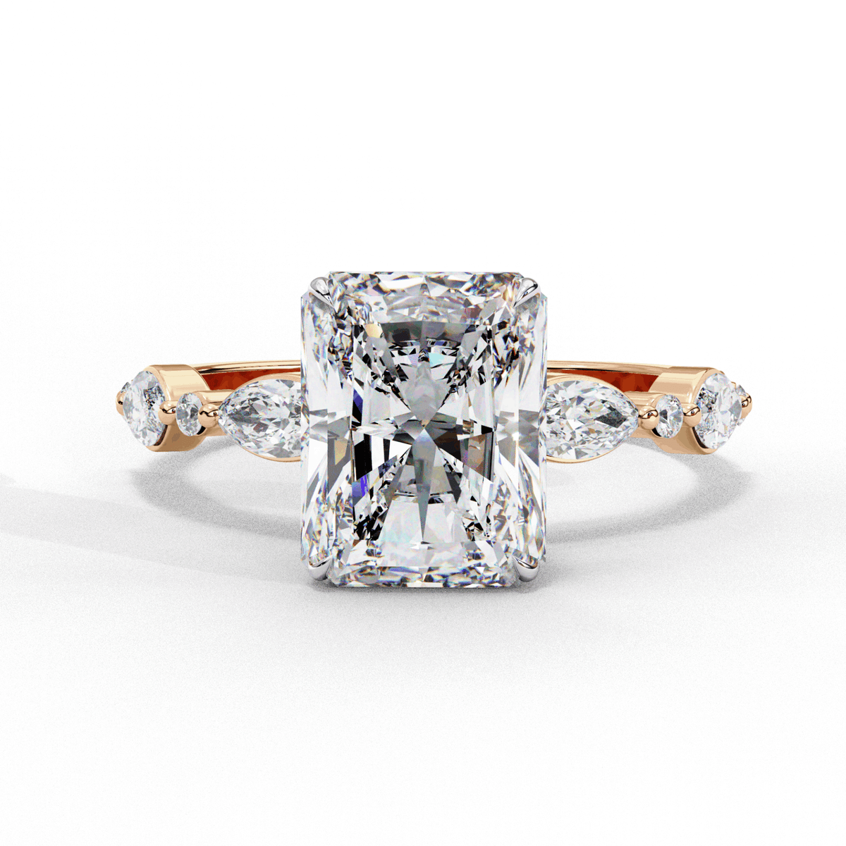 3 Carat Radiant Endless Love Solitaire Ring in Moissanite | House of Estara