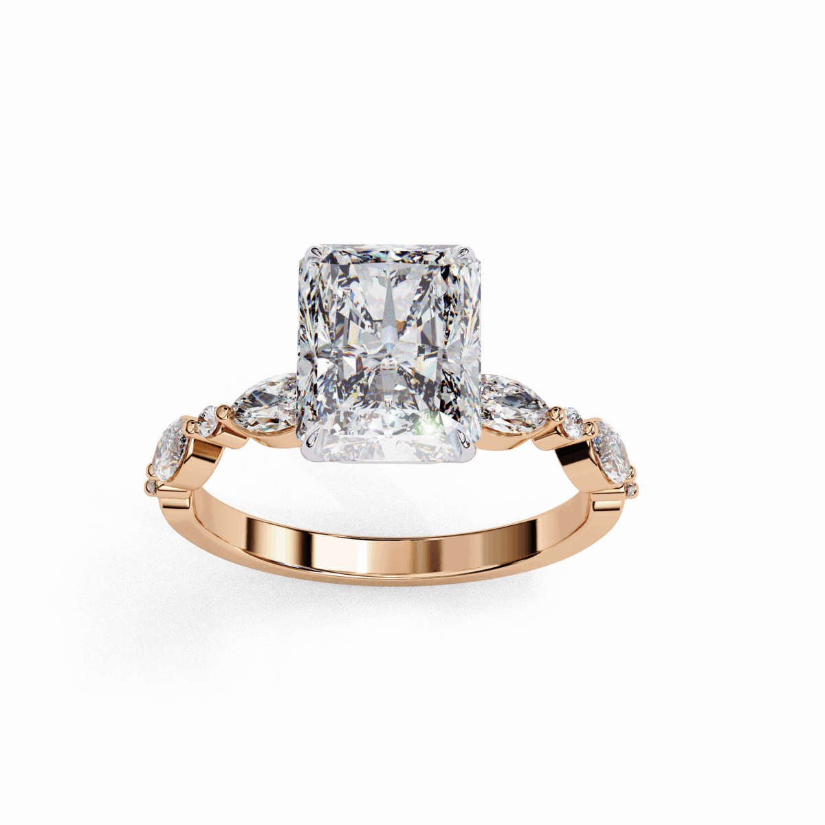 3 Carat Radiant Endless Love Solitaire Ring in Moissanite | House of Estara