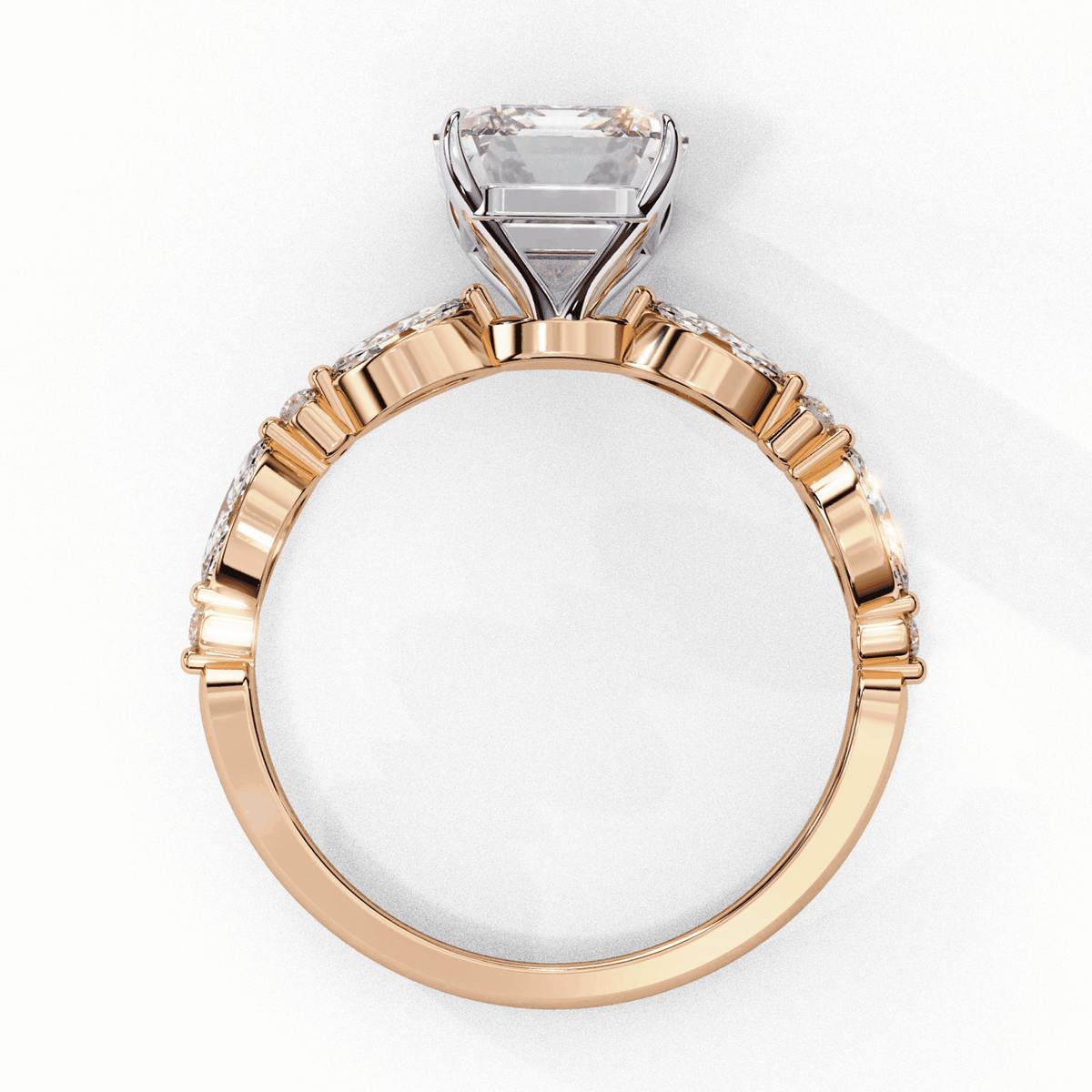 3 Carat Radiant Endless Love Solitaire Ring in Moissanite | House of Estara