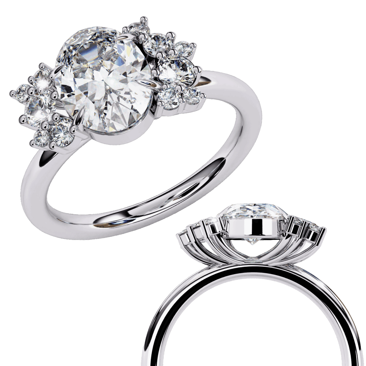 1.25 Carat Oval Classic Solitaire Forever Band in Moissanite | House of Estara