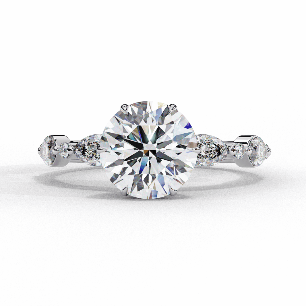 2.75 Carat Round Endless Love Solitaire Ring in Moissanite | House of Estara