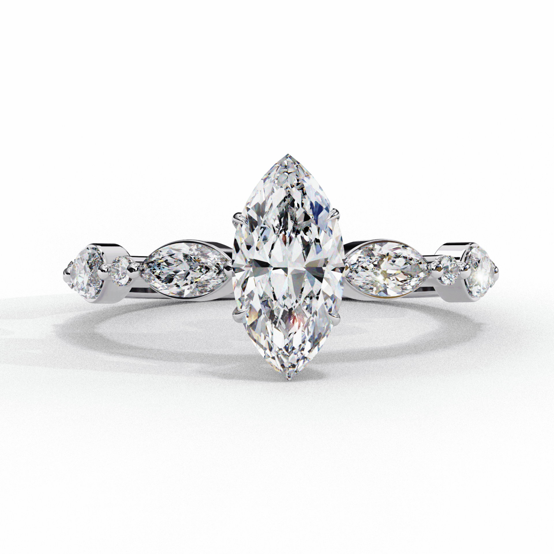 1.75 Carat Marquise Endless Love Solitaire Ring in Moissanite | House of Estara