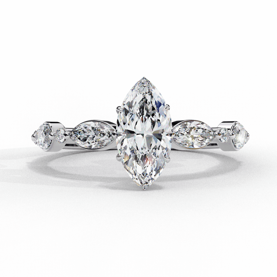 1.75 Carat Marquise Endless Love Solitaire Ring in Moissanite | House of Estara