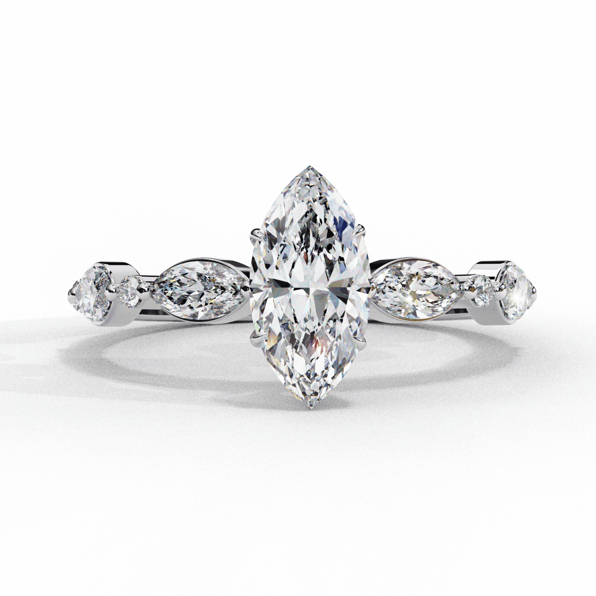 1.75 Carat Marquise Endless Love Solitaire Ring in Moissanite | House of Estara