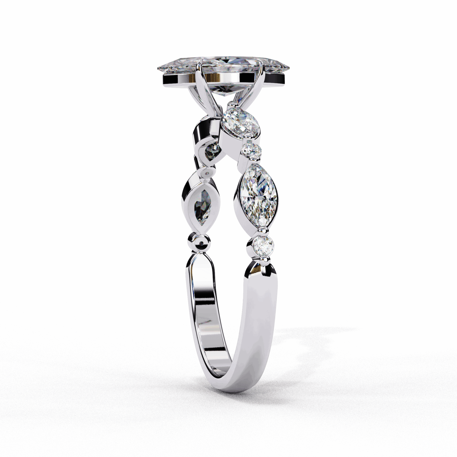 1.75 Carat Marquise Endless Love Solitaire Ring in Moissanite | House of Estara