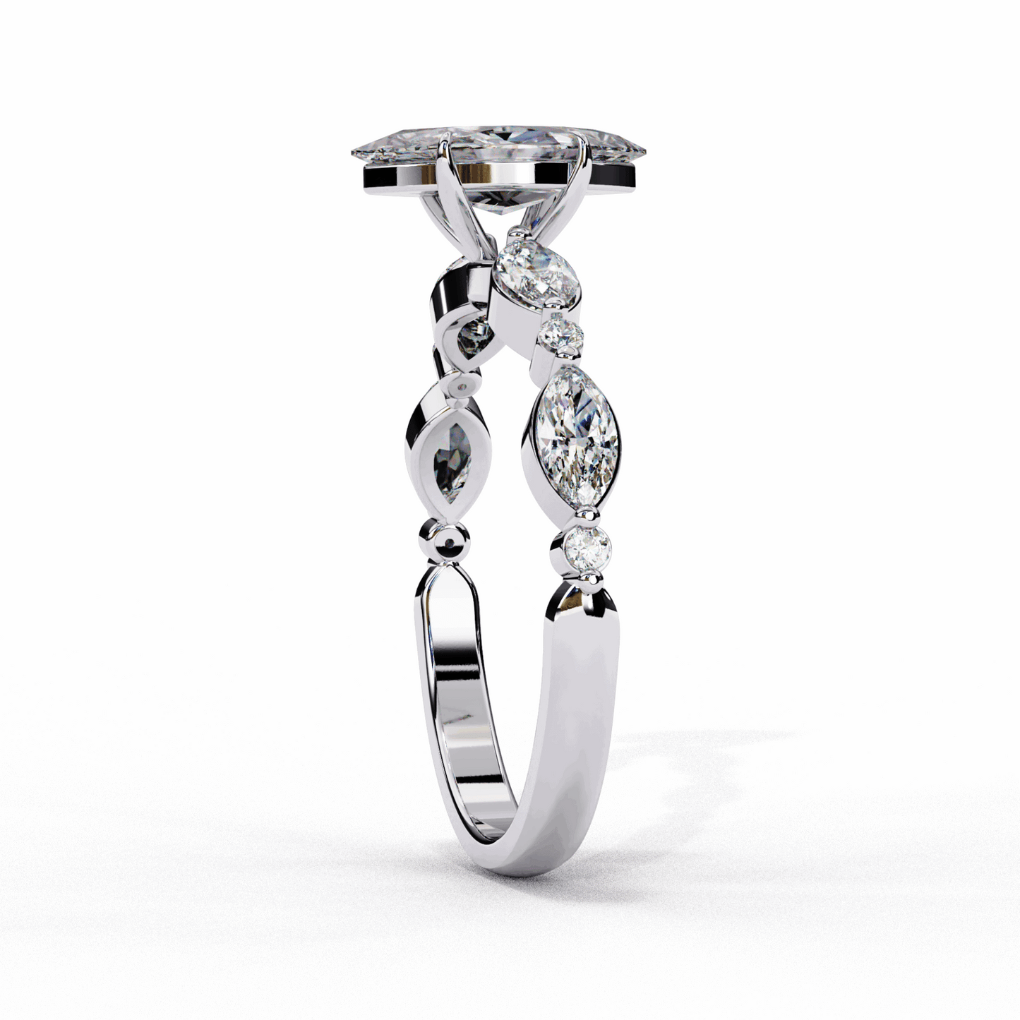 1.75 Carat Marquise Endless Love Solitaire Ring in Moissanite | House of Estara