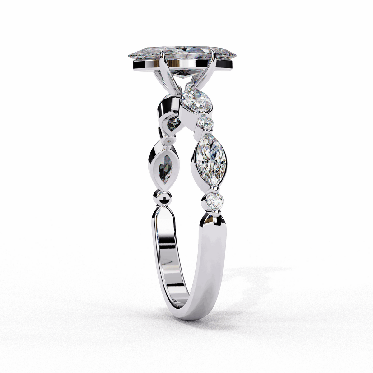 1.75 Carat Marquise Endless Love Solitaire Ring in Moissanite | House of Estara