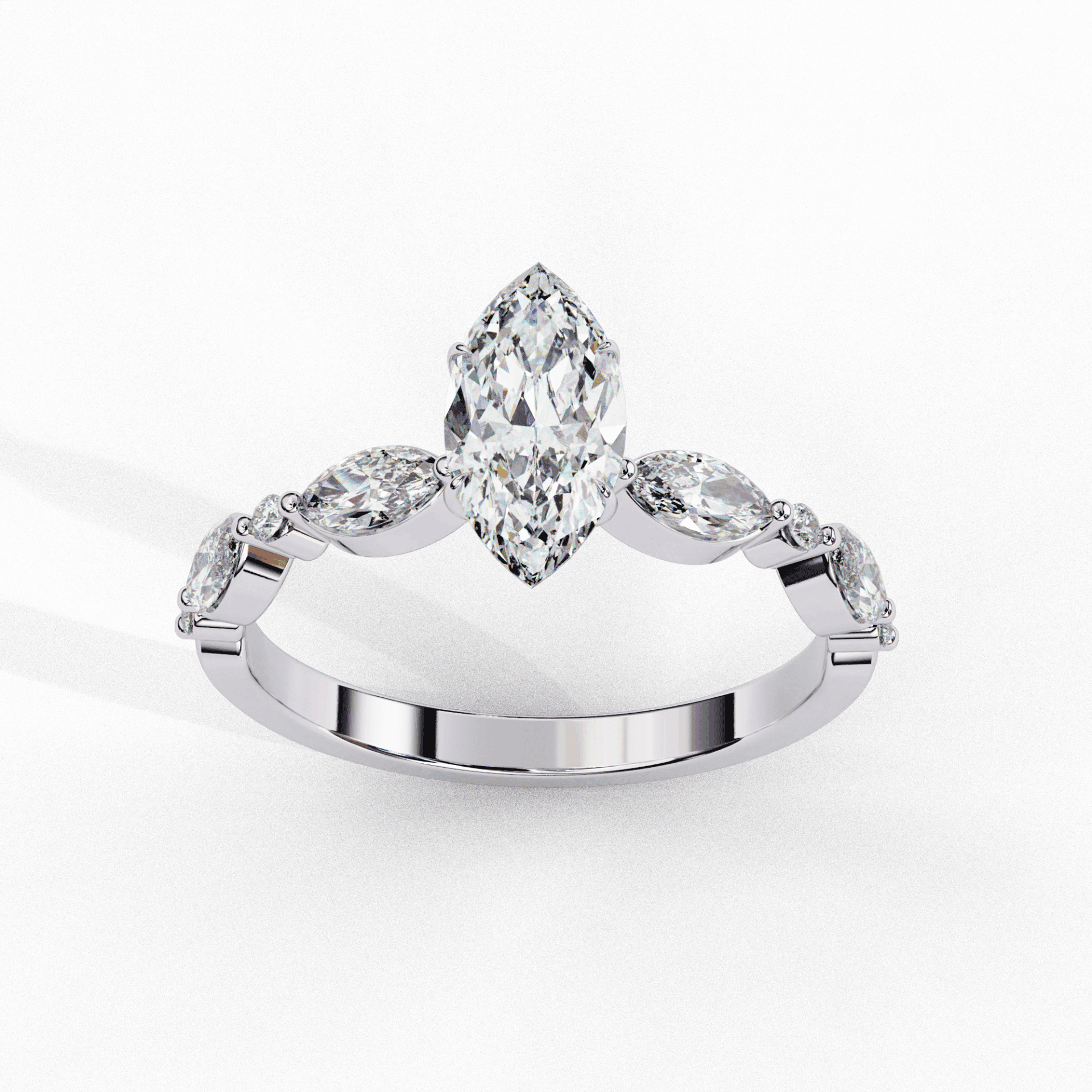 1.75 Carat Marquise Endless Love Solitaire Ring in Moissanite | House of Estara