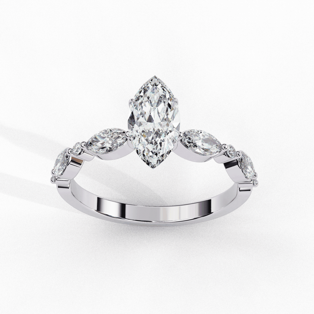1.75 Carat Marquise Endless Love Solitaire Ring in Moissanite | House of Estara