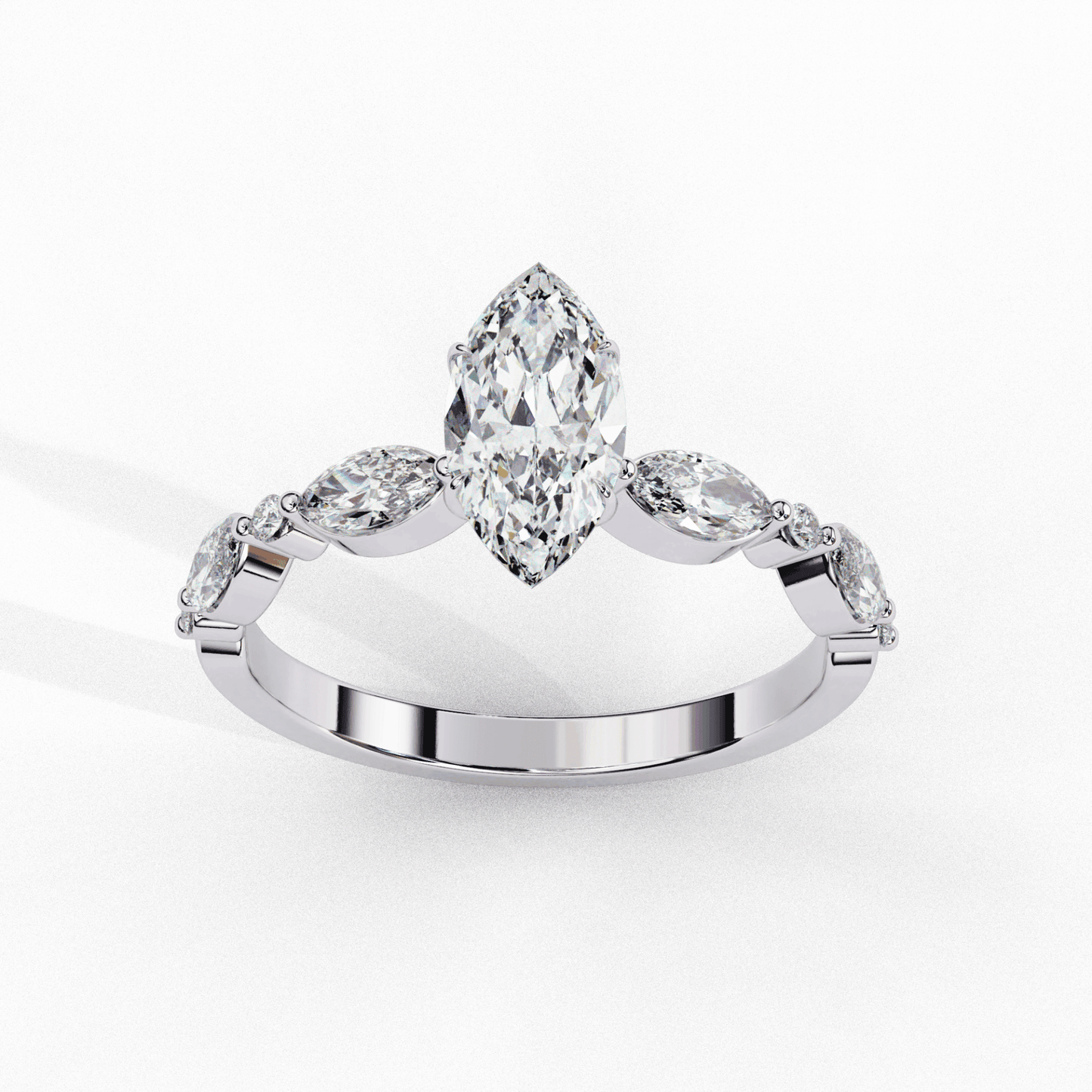 1.75 Carat Marquise Endless Love Solitaire Ring in Moissanite | House of Estara