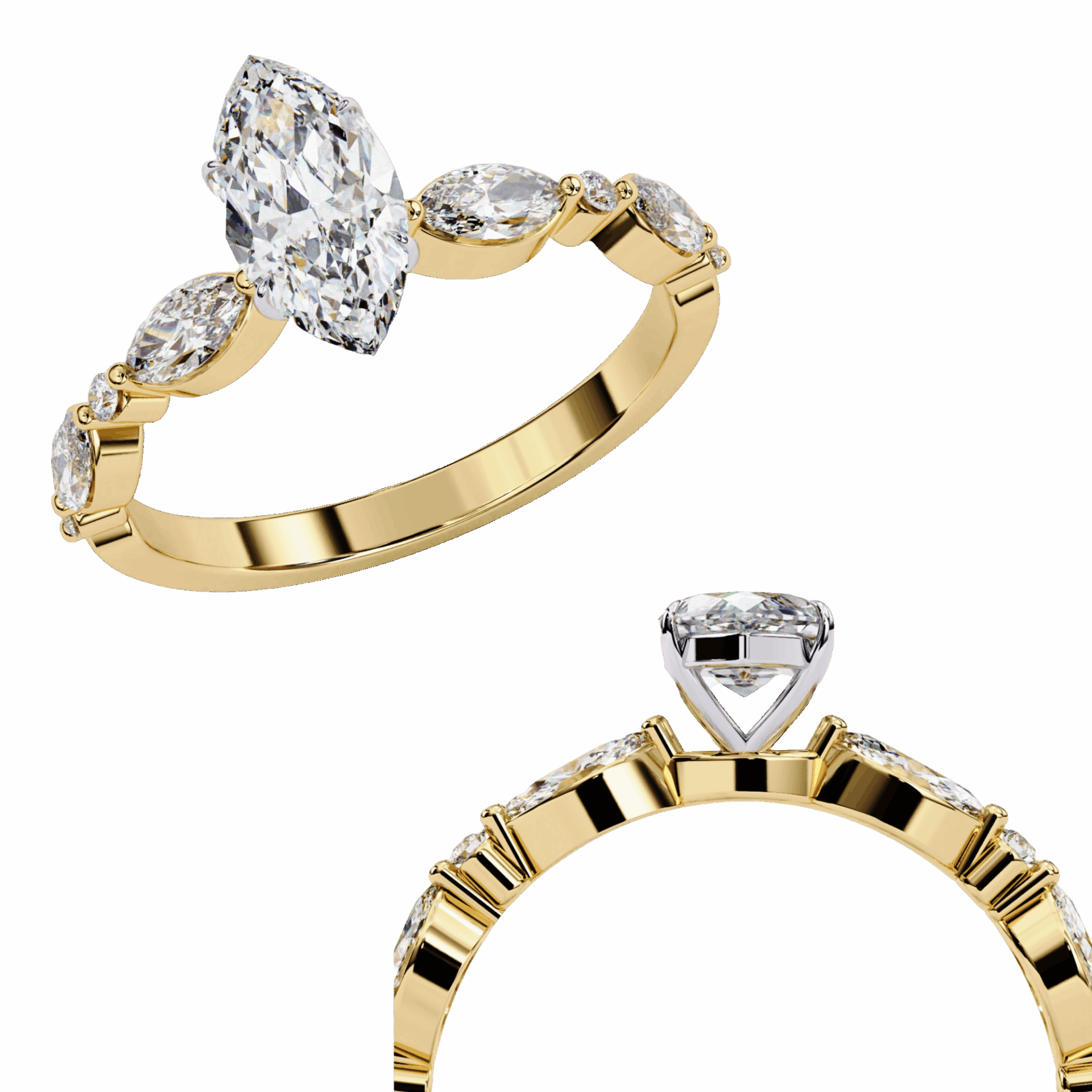 1.75 Carat Marquise Endless Love Solitaire Ring in Moissanite | House of Estara