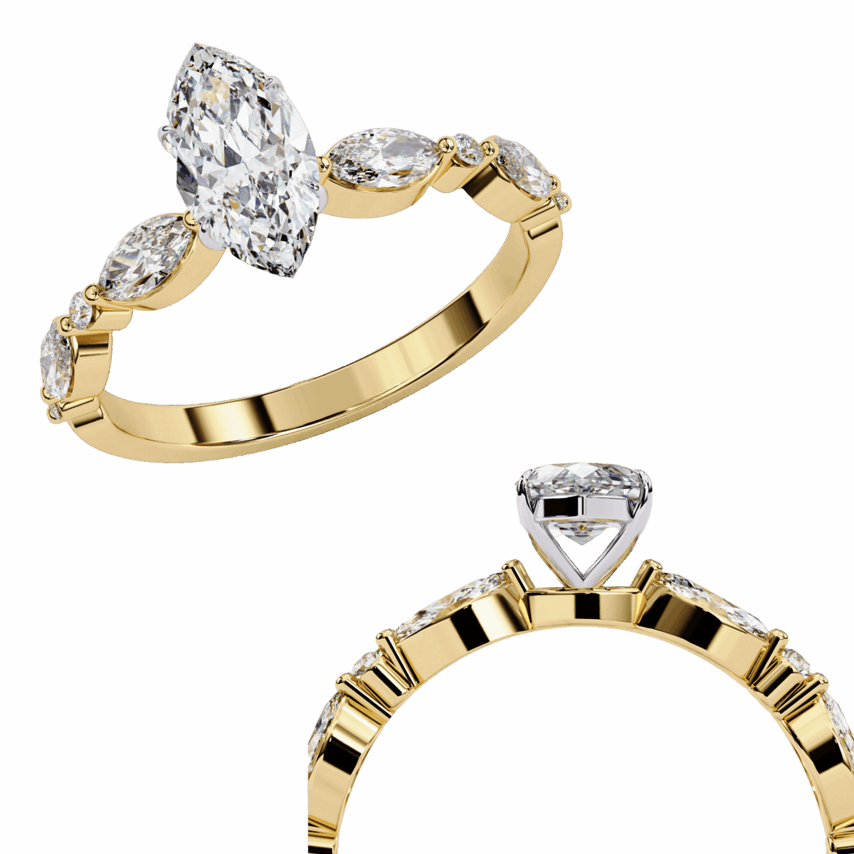 1.75 Carat Marquise Endless Love Solitaire Ring in Moissanite | House of Estara