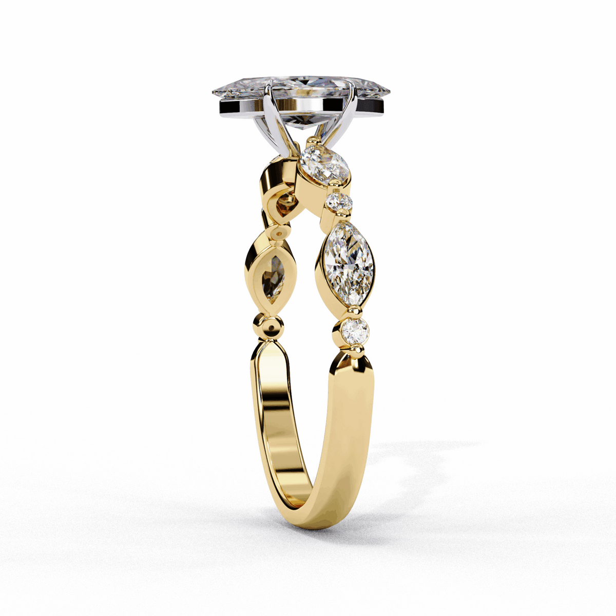 1.75 Carat Marquise Endless Love Solitaire Ring in Moissanite | House of Estara