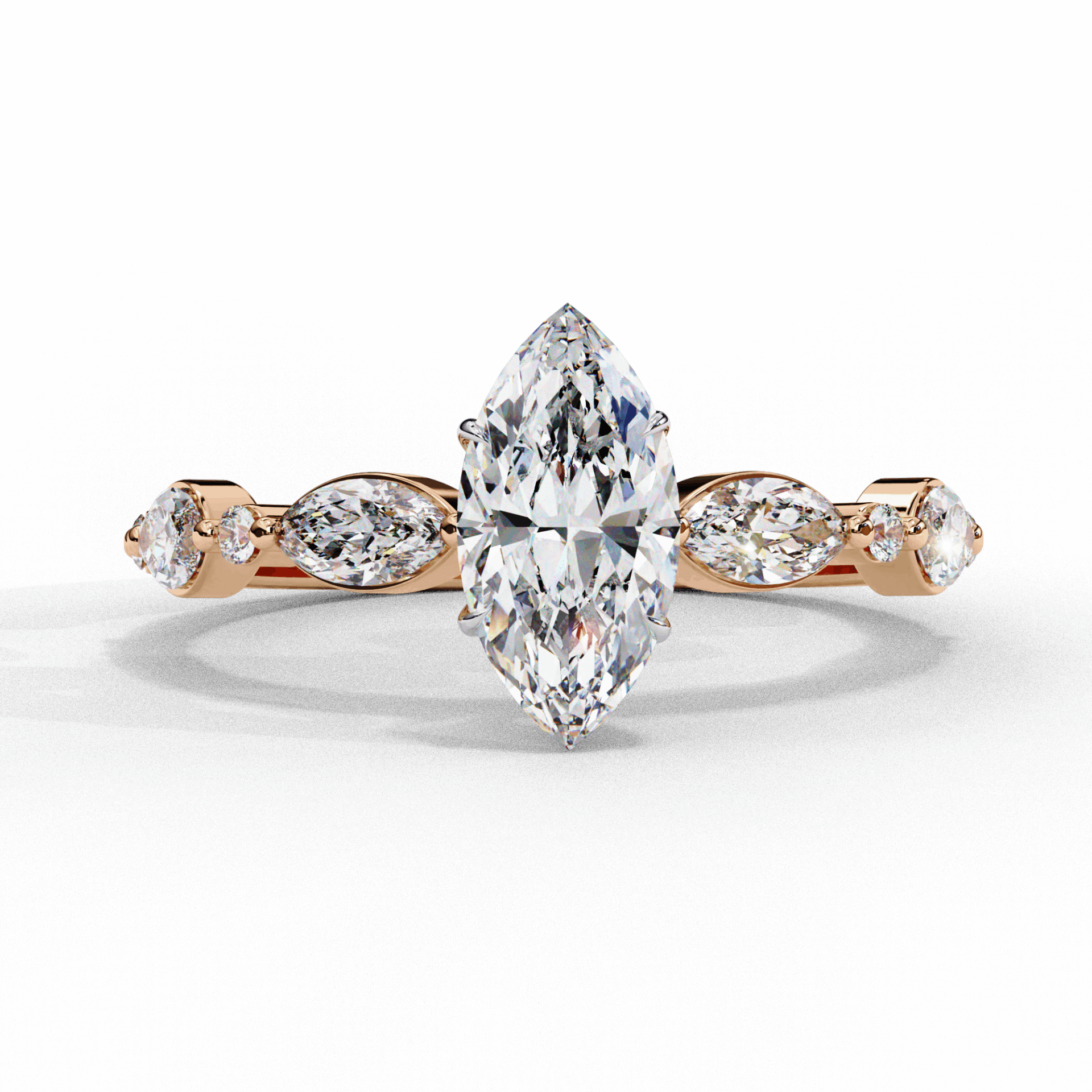 1.75 Carat Marquise Endless Love Solitaire Ring in Moissanite | House of Estara