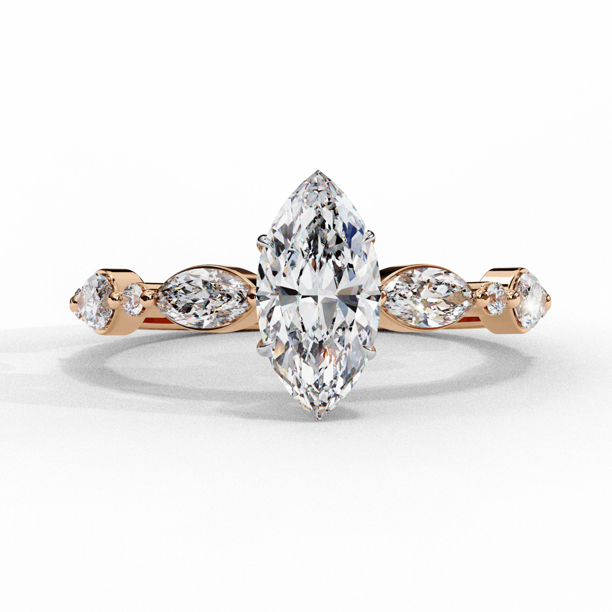 1.75 Carat Marquise Endless Love Solitaire Ring in Moissanite | House of Estara