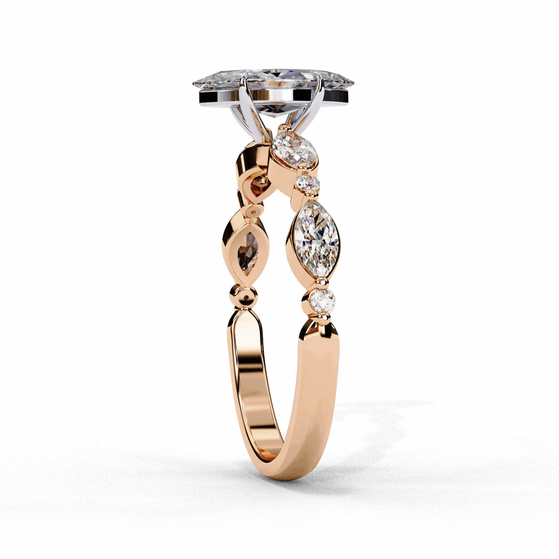 1.75 Carat Marquise Endless Love Solitaire Ring in Moissanite | House of Estara