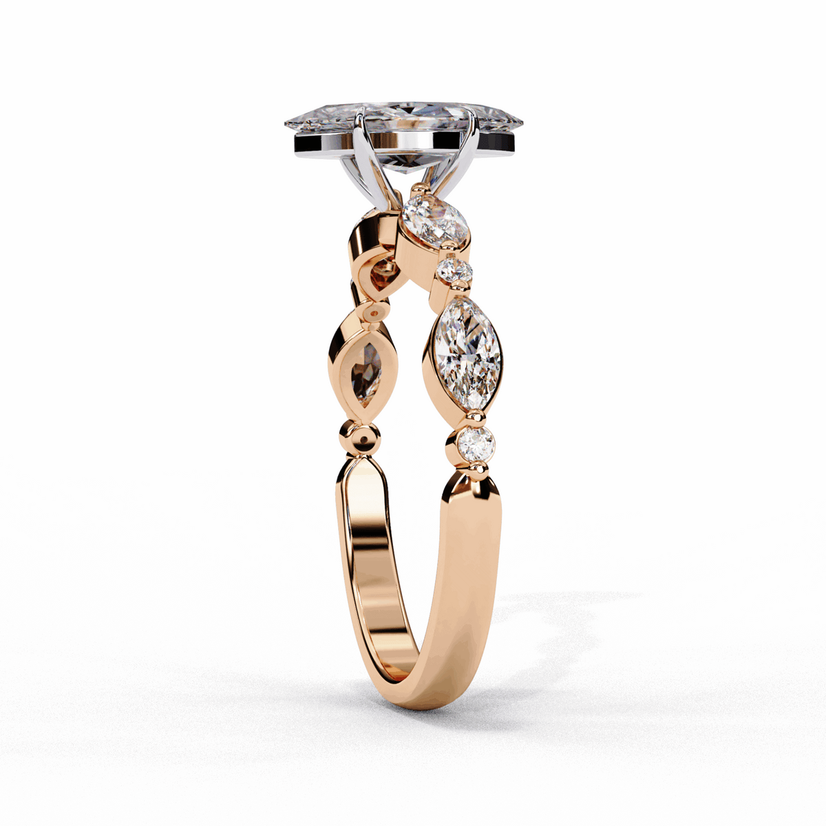 1.75 Carat Marquise Endless Love Solitaire Ring in Moissanite | House of Estara