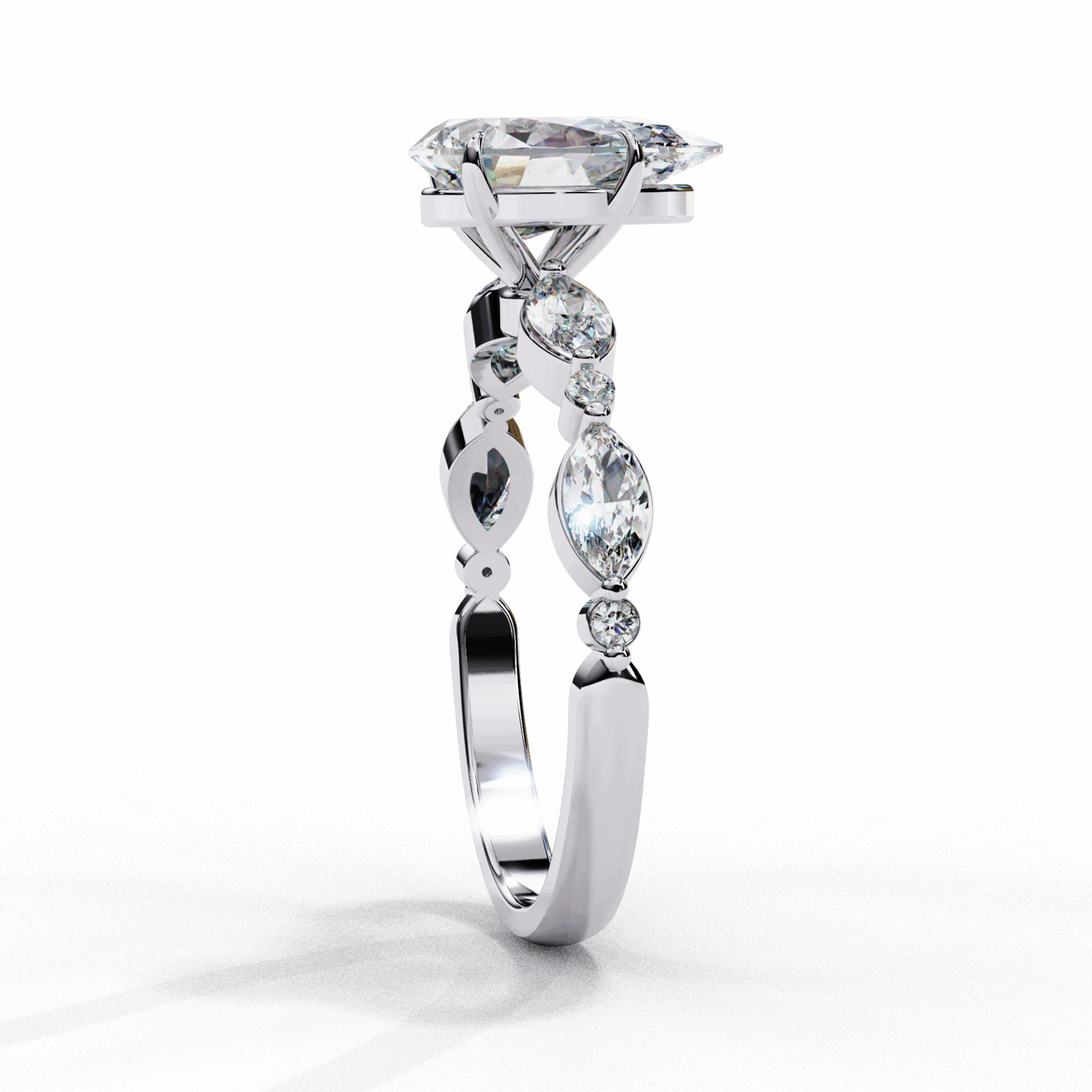 1.75 Carat Pear Endless Love Solitaire Ring in Moissanite | House of Estara