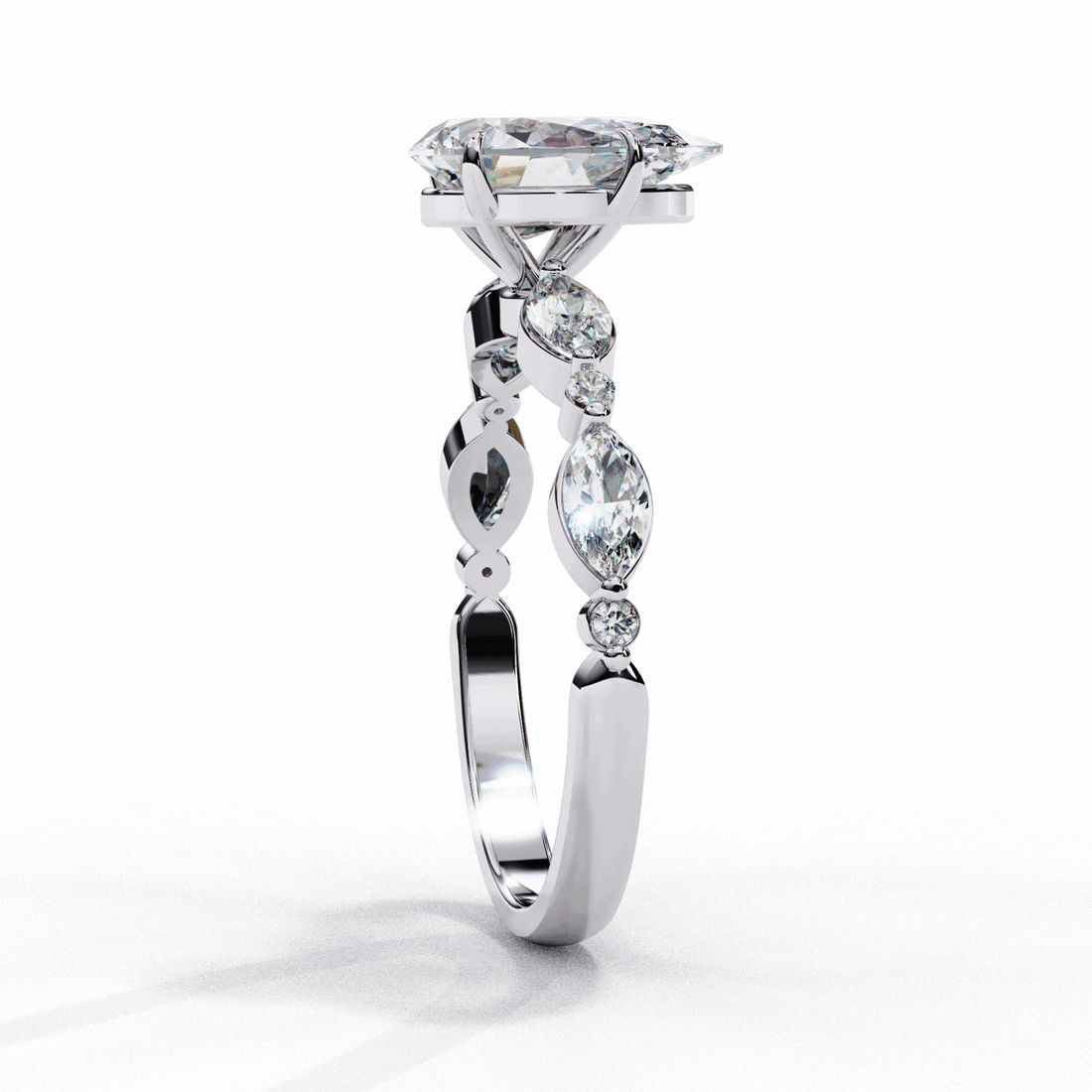 1.75 Carat Pear Endless Love Solitaire Ring in Moissanite | House of Estara